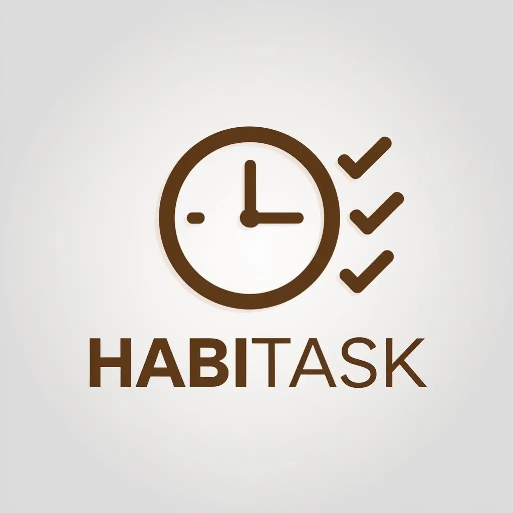 LOGO-Design-For-HabiTask-Brown-Clock-with-Checkboxes-on-White-Background