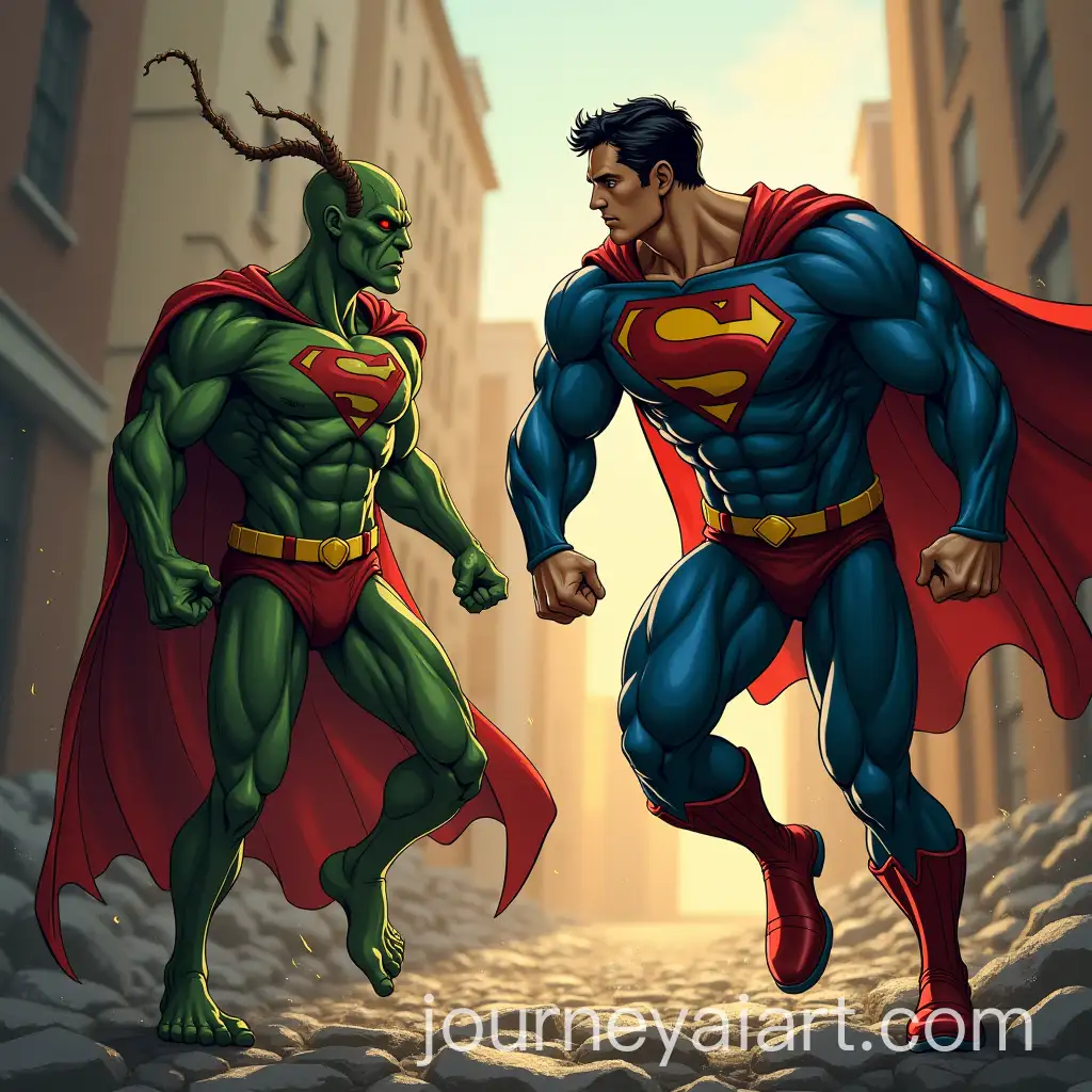 Superman-Facing-Off-Against-a-Goblin-in-an-Epic-Battle
