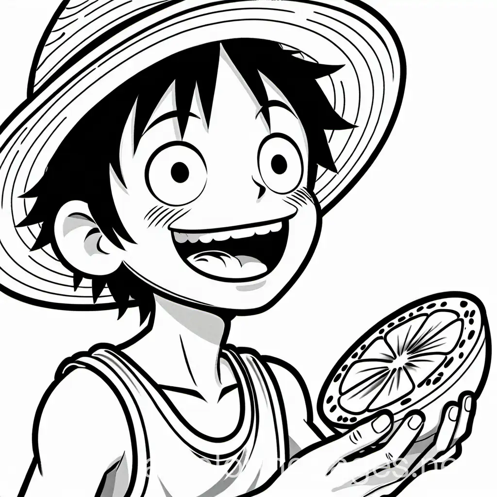 Luffy-Eating-Gum-Gum-Fruit-Coloring-Page