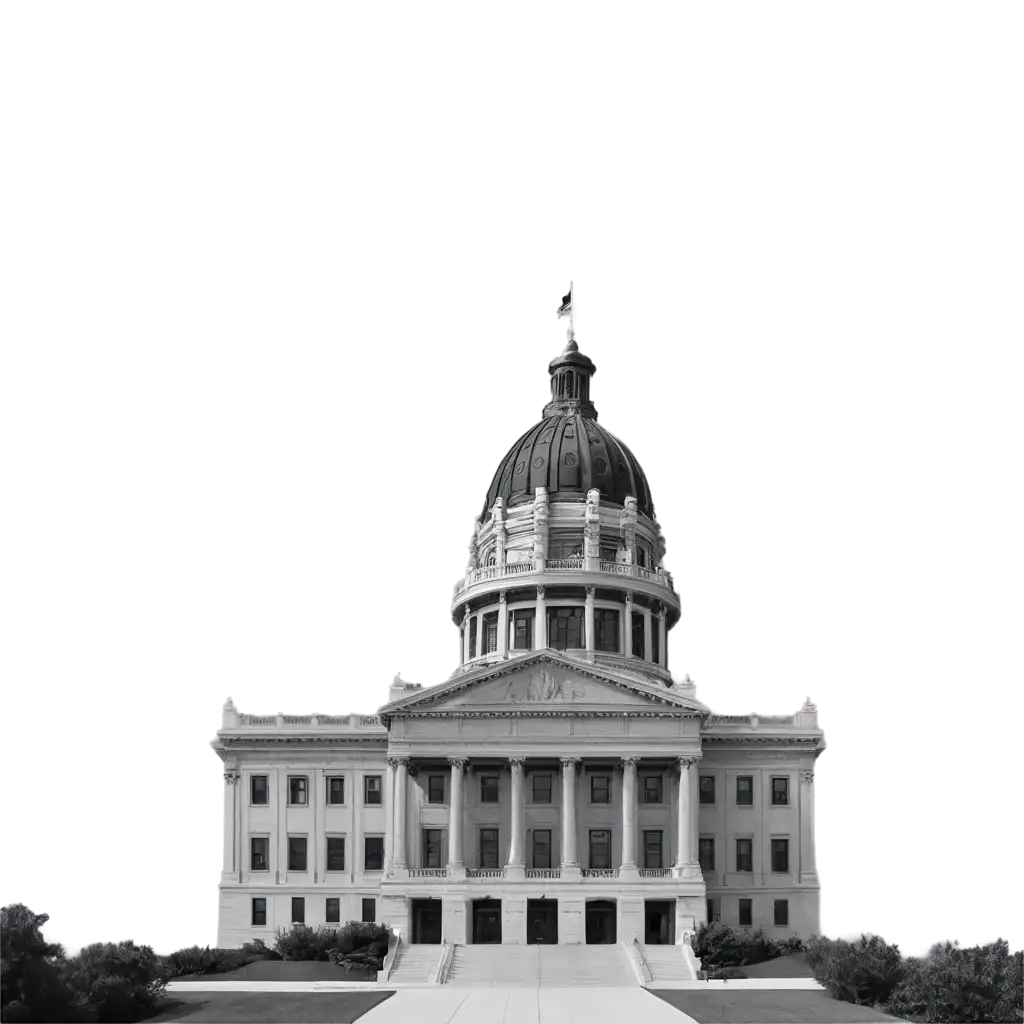 Black-and-White-Iowa-State-Capitol-PNG-Timeless-Elegance-in-HighQuality-Format