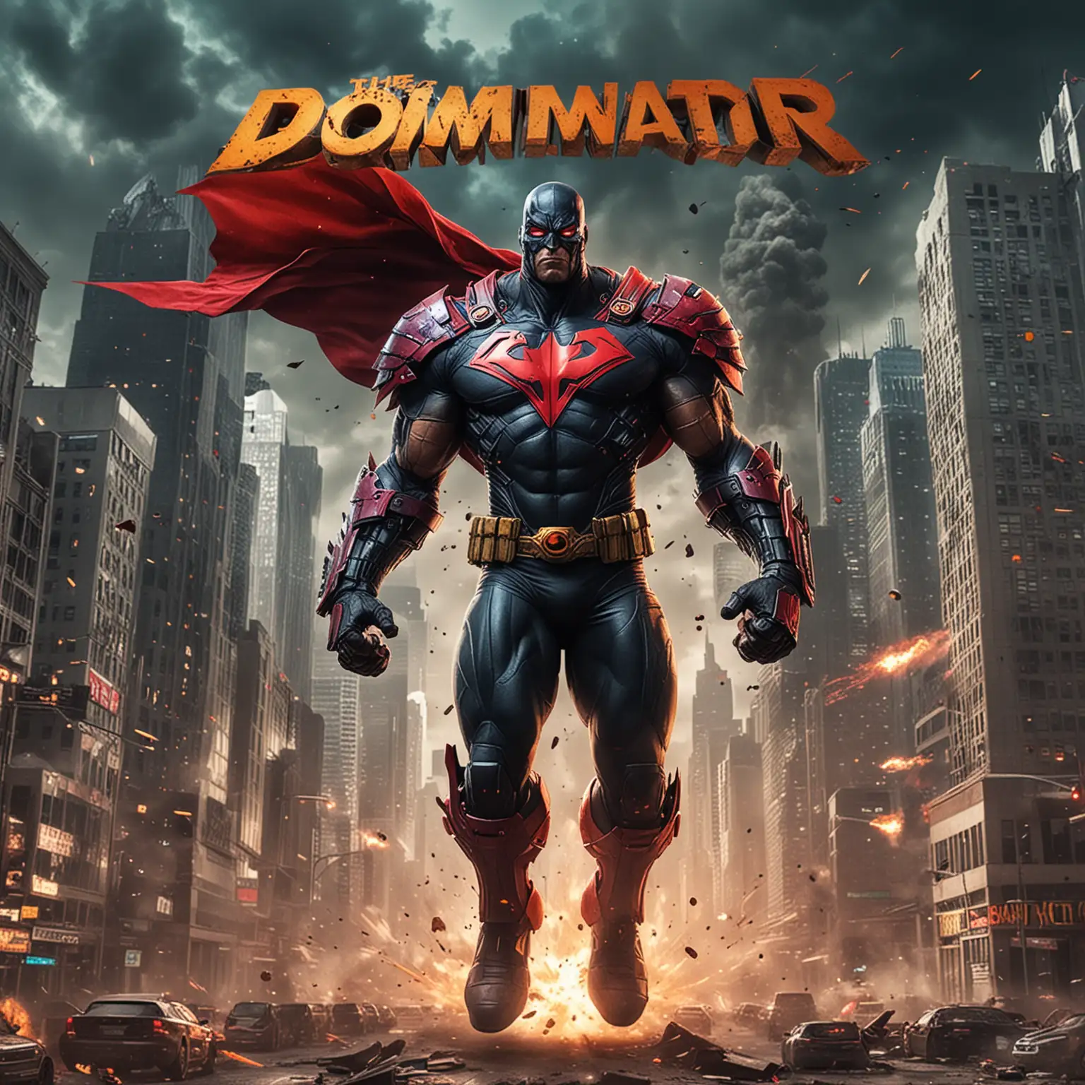 Colorful Superhero The Dominator Saves the City