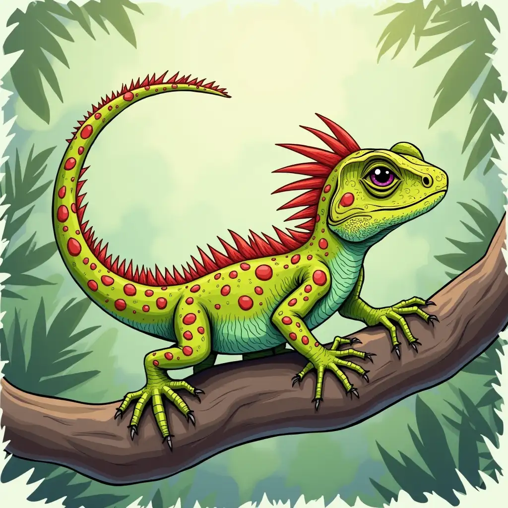 can you create a jungle lizard as an animated drawing?