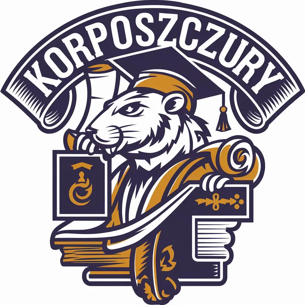 LOGO Design for KORPOSZCZURY Vector Rat Symbol for Education Industry with Clear Background