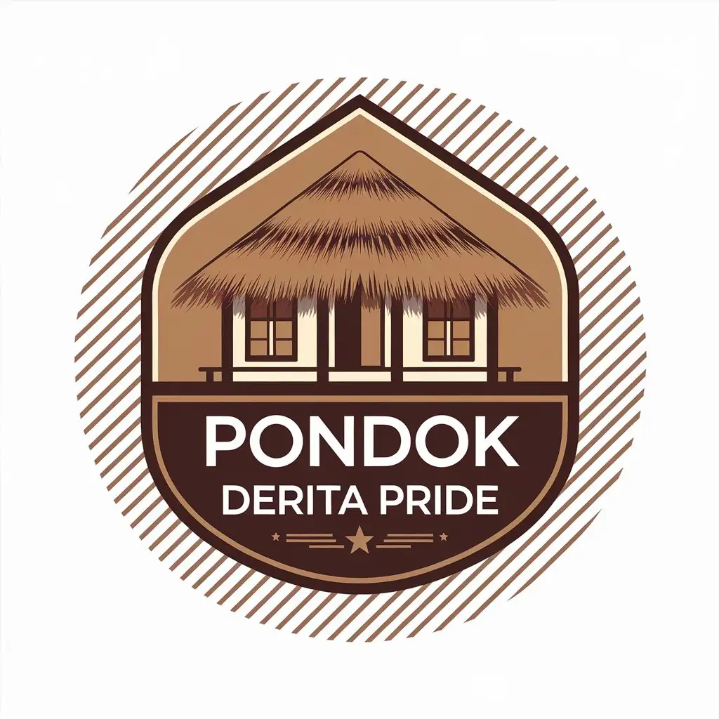 a vector logo design,with the text "pondok derita pride", main symbol:pondok,Moderate,be used in Home Family industry,clear background