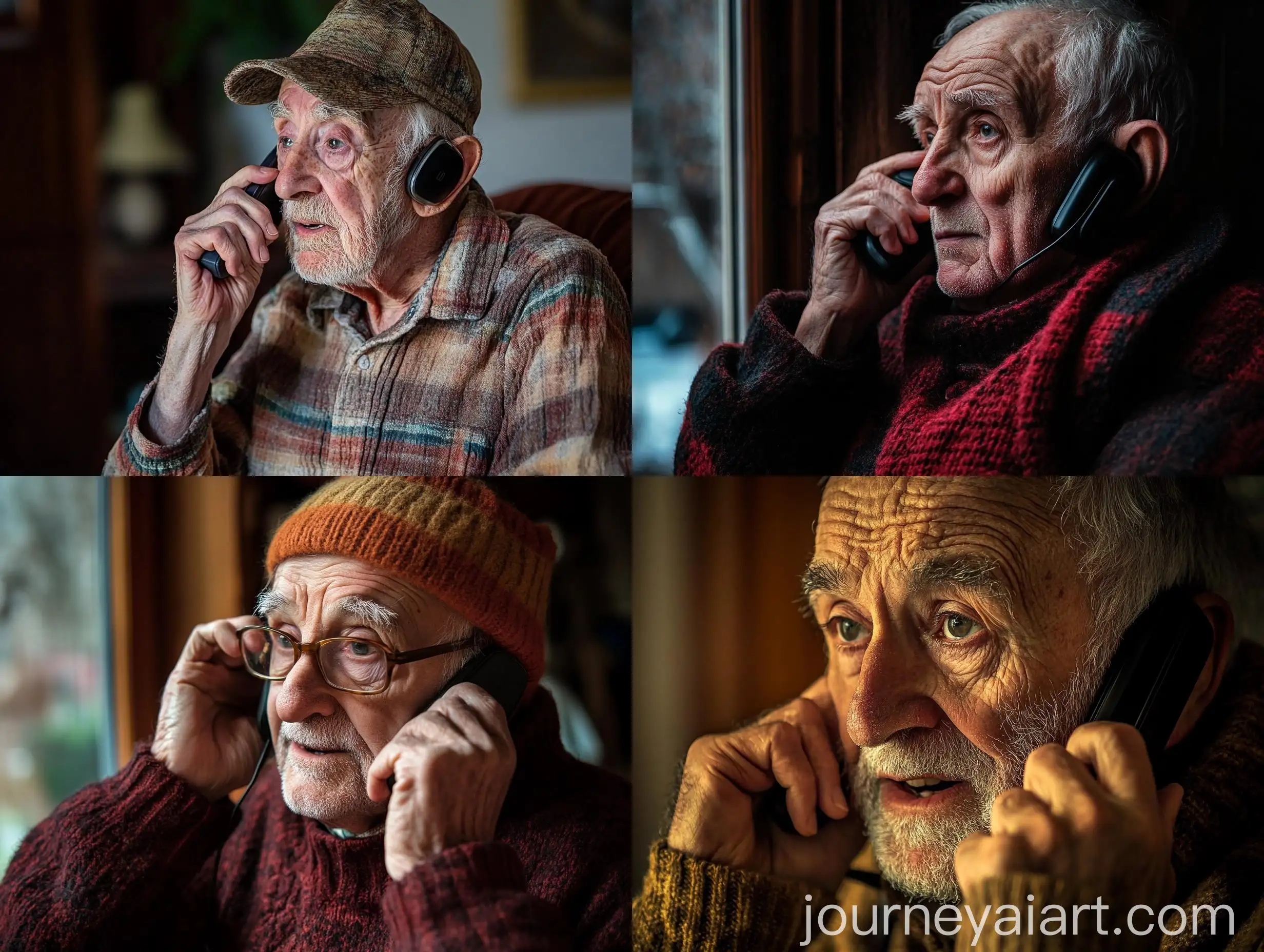 Elderly-Man-Making-a-Phone-Call
