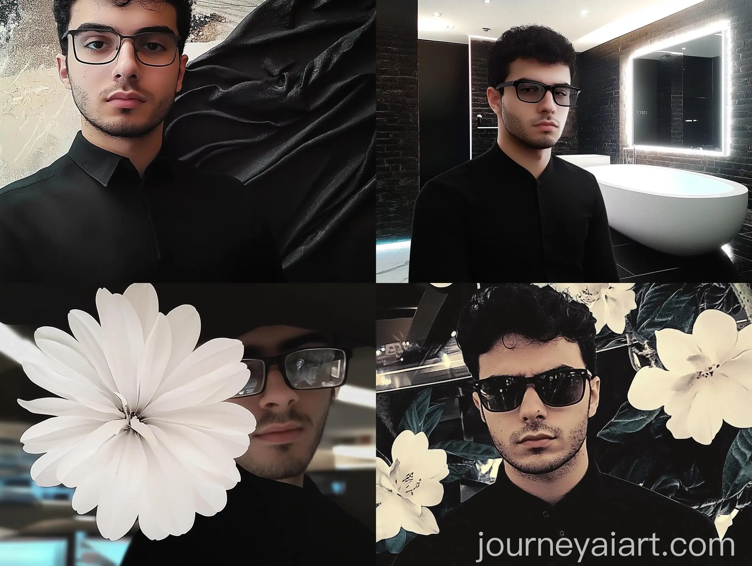 Monochrome-Abstract-Art-on-Black-Background