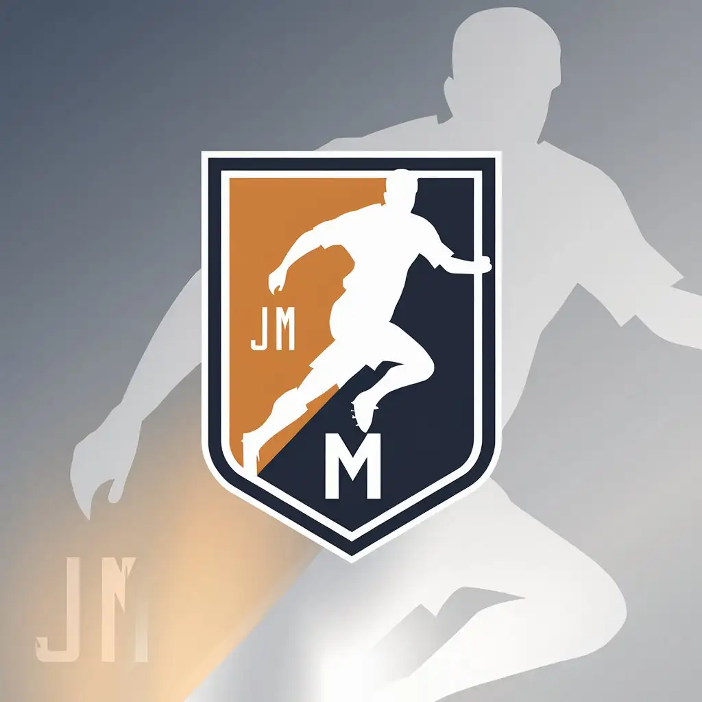 a vector logo design,with the text "jm", main symbol:Design a soccer team logo with the letters J and M,Minimalistic,be used in Entertainment industry,clear background