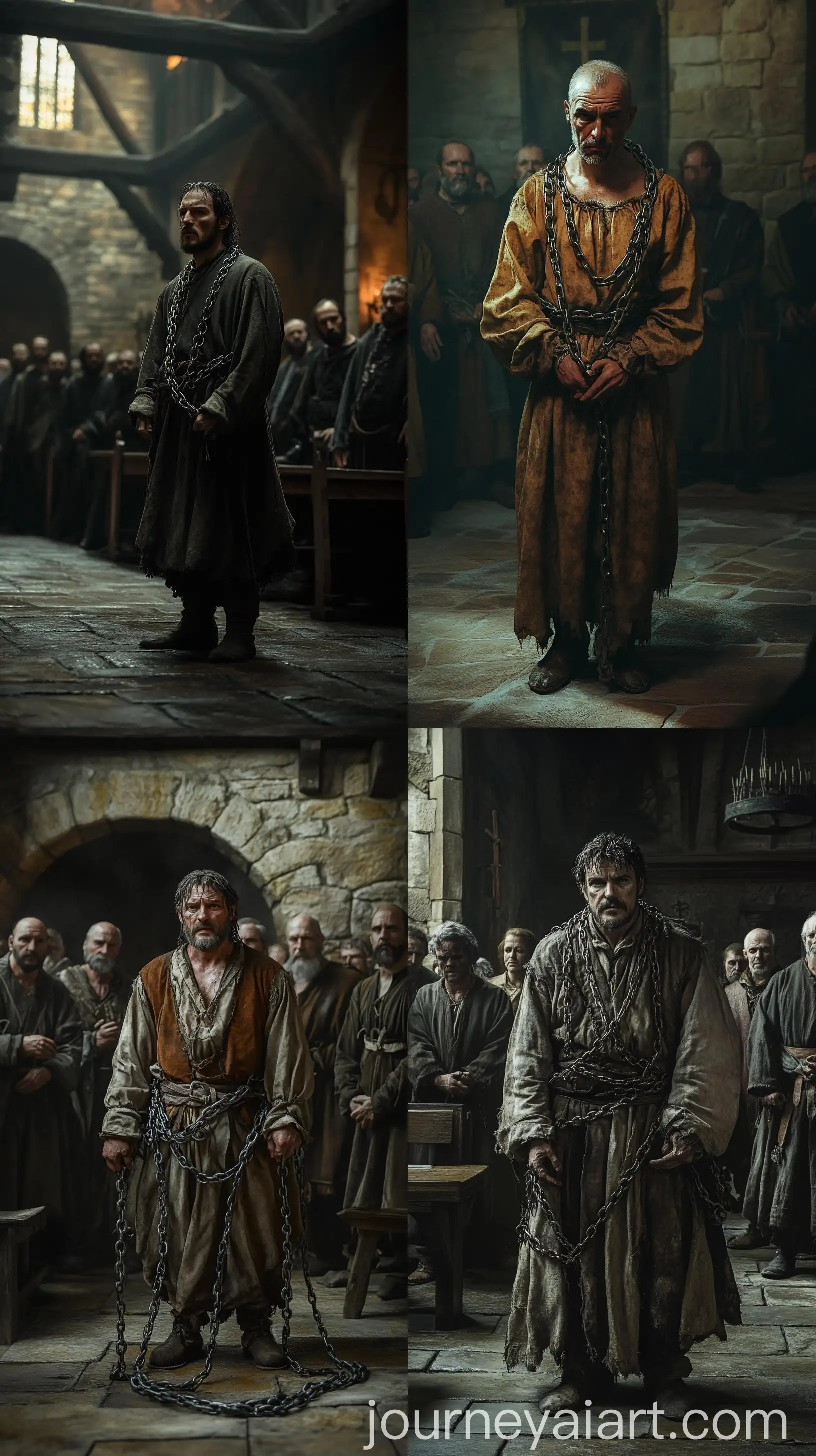 Despairing-Man-in-Chains-Surrounded-by-Religious-Figures