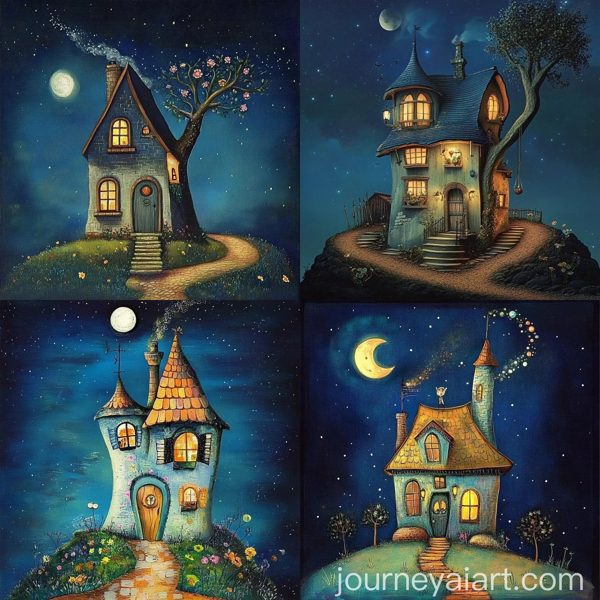 Whimsical-House-at-Night