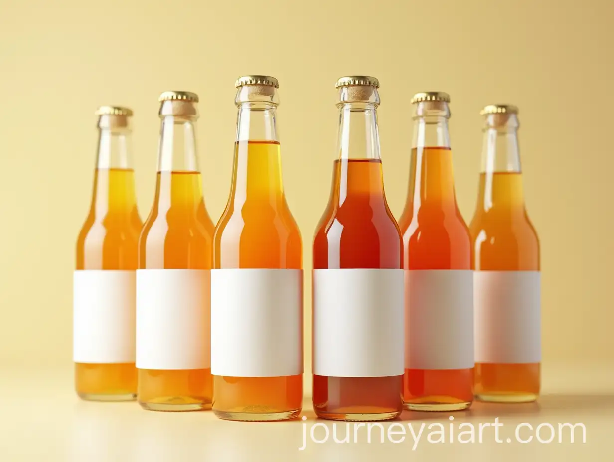 Mockup-ofAI-Image-Prompt-Expansion-6-Fruit-Juice-Bottles-with-White-Labels-in-a-33cl-Beer-Bottle-Style