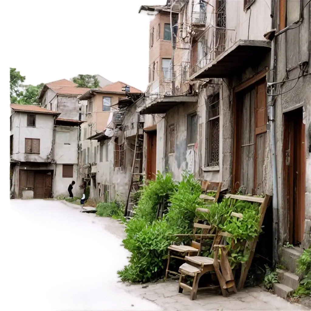 Workers-Neighborhood-in-Istanbul-Detailed-PNG-Image-of-a-Shantytown-Street-Scene