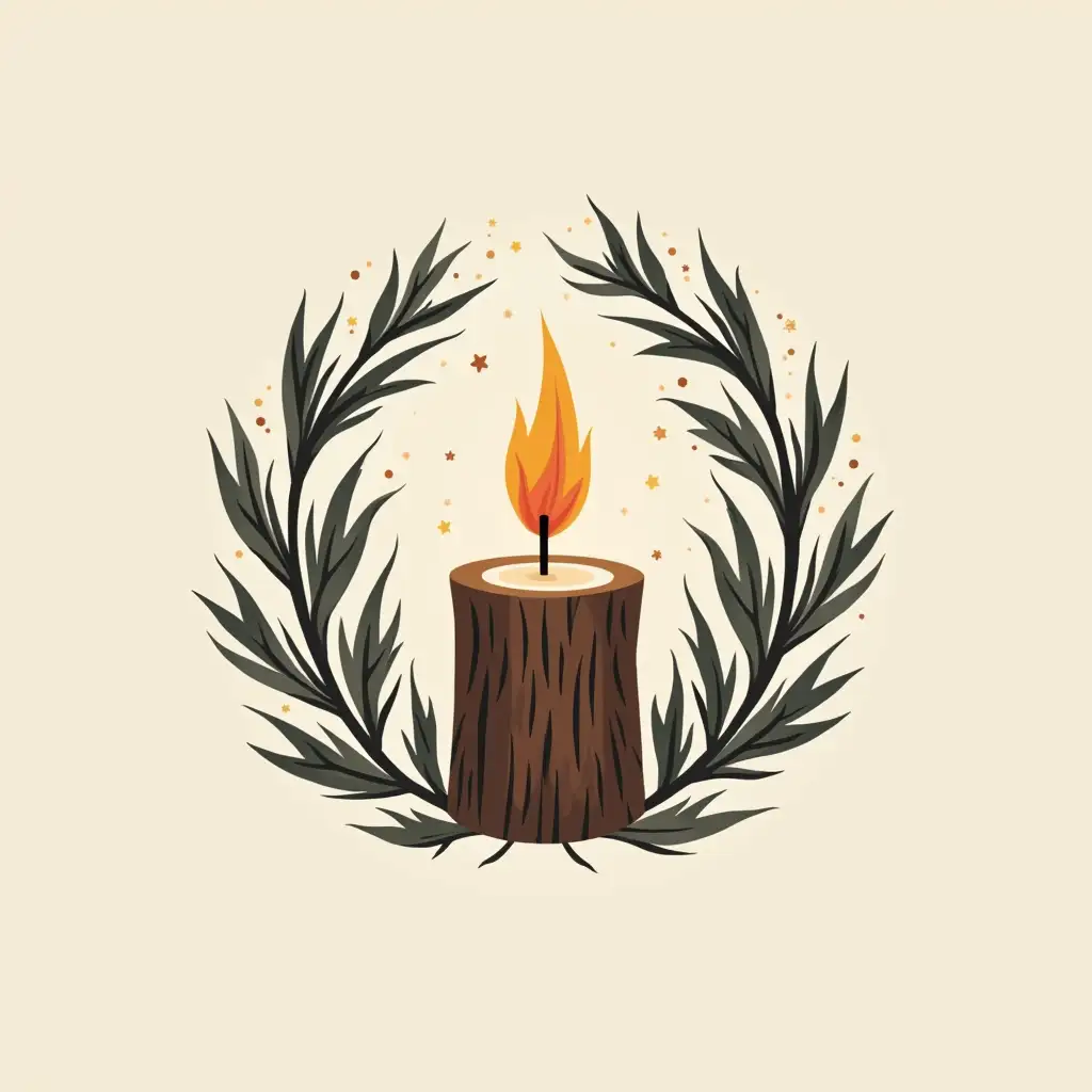 Look for a company logo for a candle company named Wicks & Woods