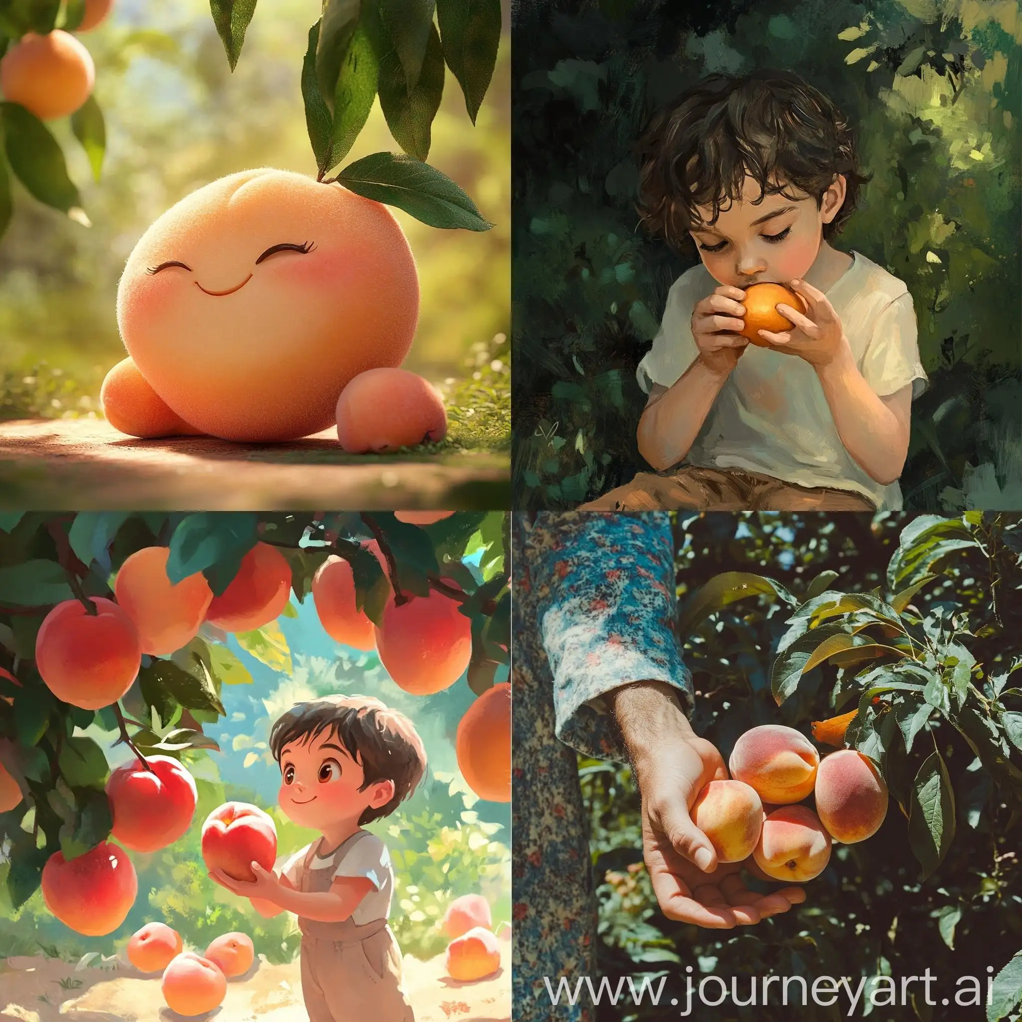 Victor-Eating-Peaches-Outdoors