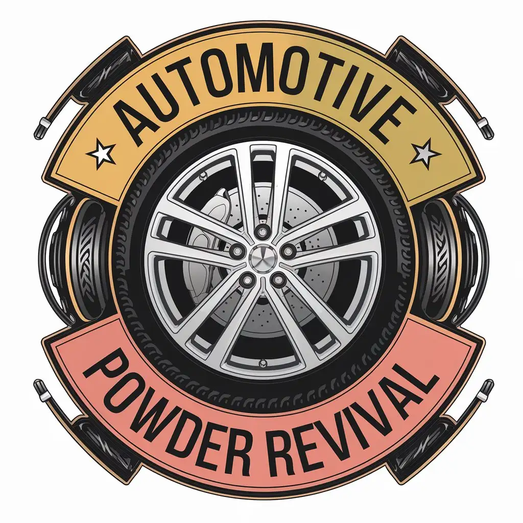 LOGO Design for Automotive Powder Revival Luxury Car Wheel Symbol with Matching Colors for Automotive Industry