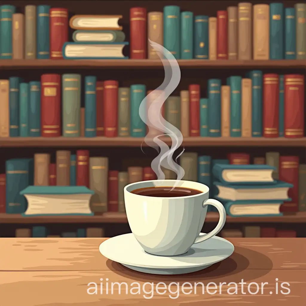 created in png format coffee and books for a bookstore