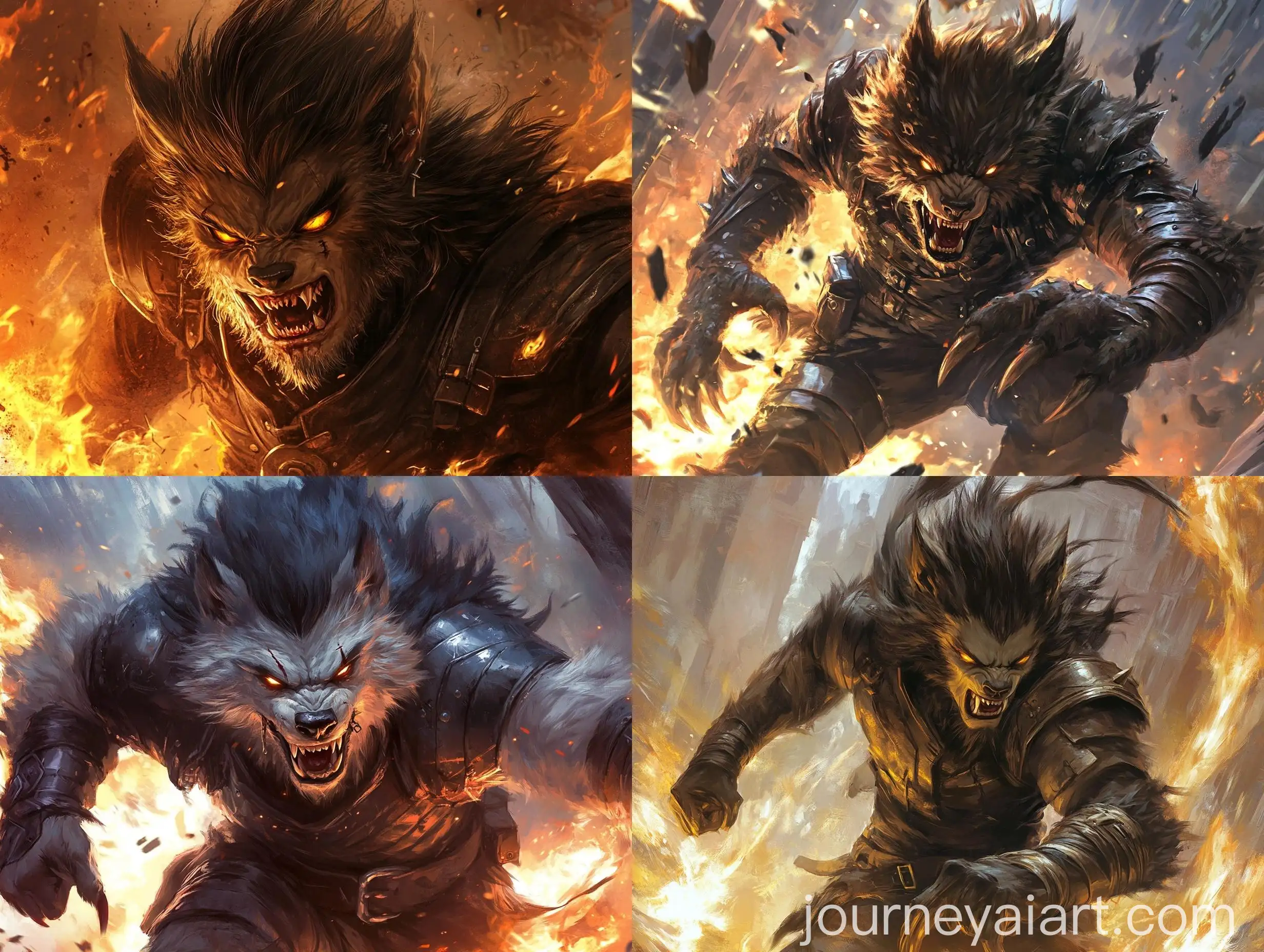 Fierce-Teenage-Werewolf-Warrior-Battles-Demons-in-a-Burning-City
