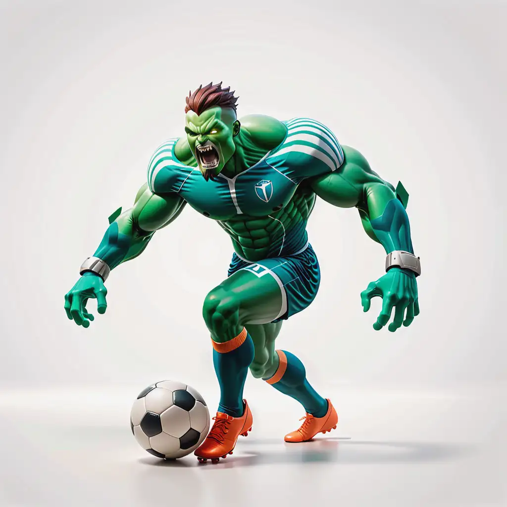 Titan Character Illustration Attacking Soccer Ball