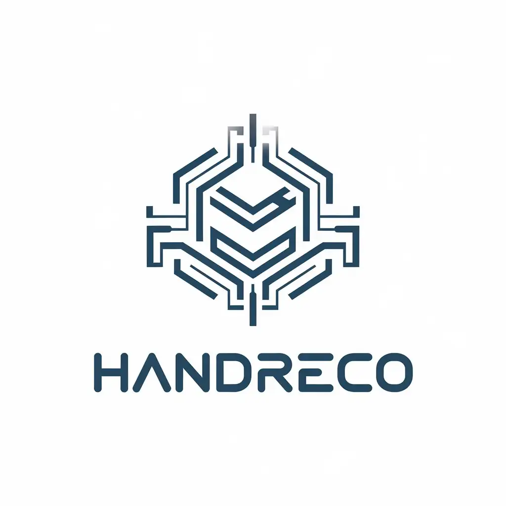 LOGO Design For HANDRECO Technological Symbol for Technology Industry