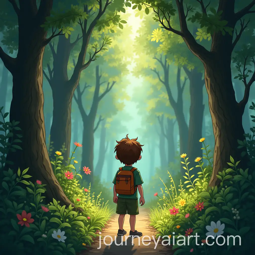 Brave-Boy-Explores-Enchanted-Forest-with-Talking-Animals-and-Riddles
