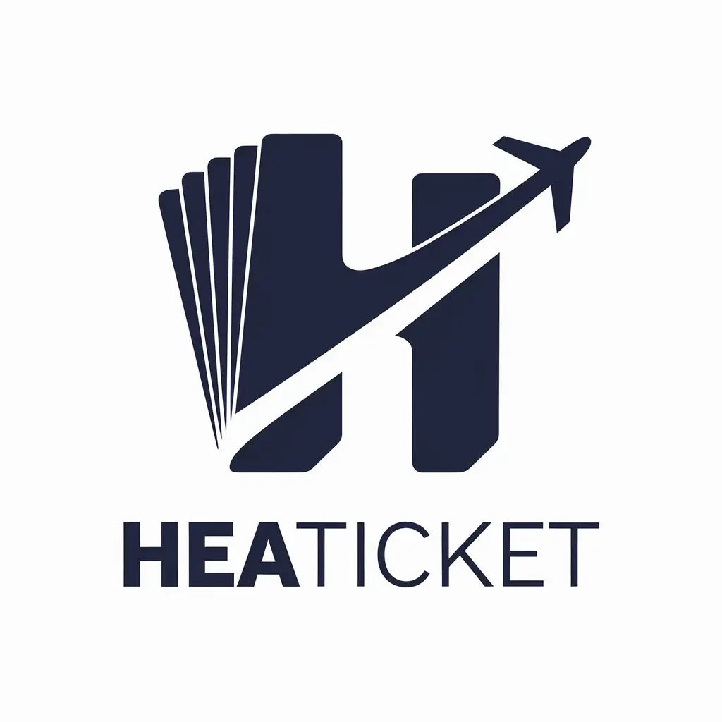 LOGO Design for Heaticket Minimalistic Travel Theme with Tickets and H Symbol