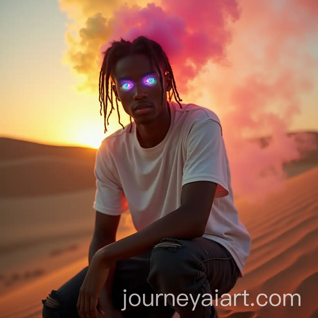 HyperRealistic-Cinematic-Portrait-of-Young-Man-in-Desert-with-DMT-Trip-Effects