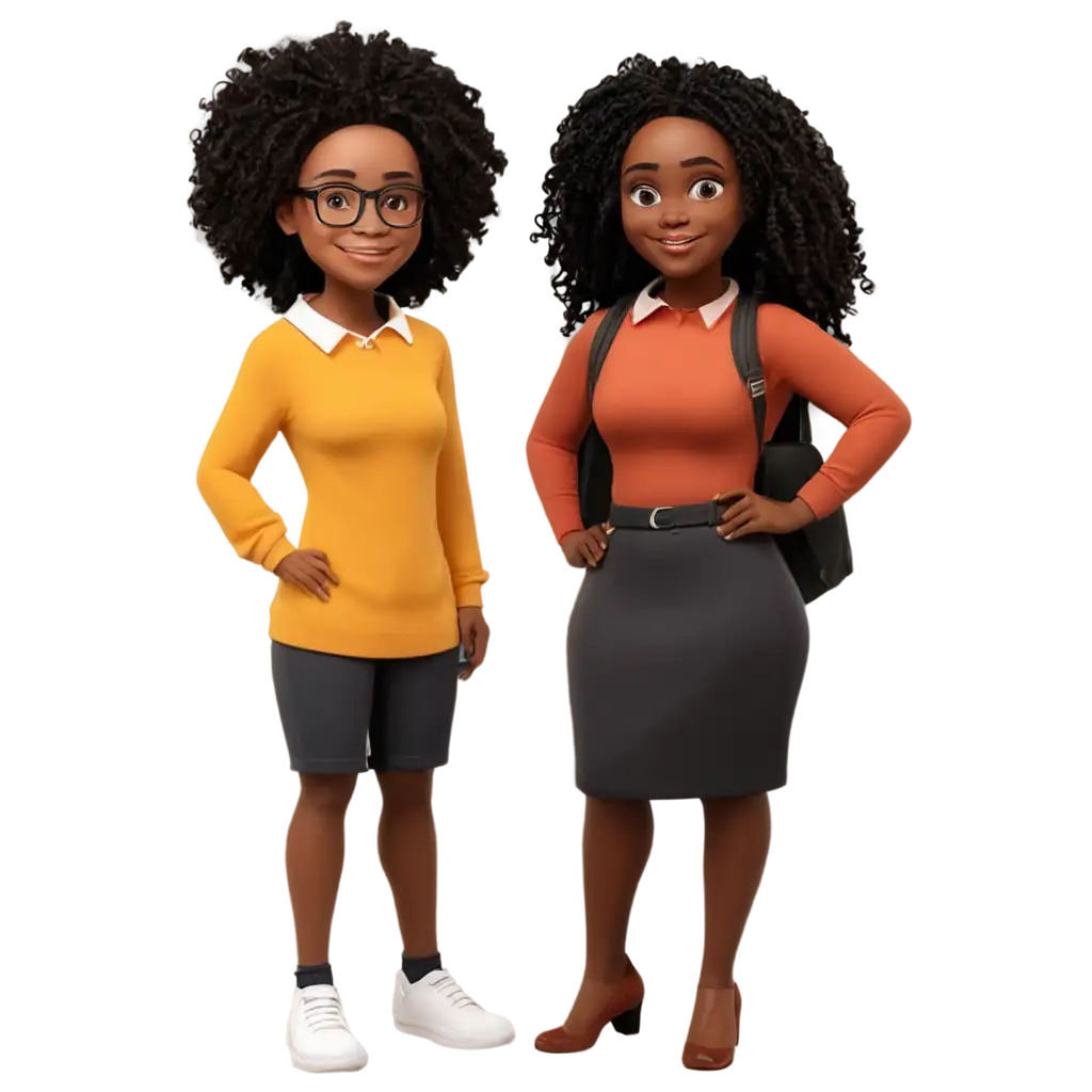 HighQuality-PNG-Image-of-Black-Teacher-and-Black-Female-Teacher-Waiting-for-Students