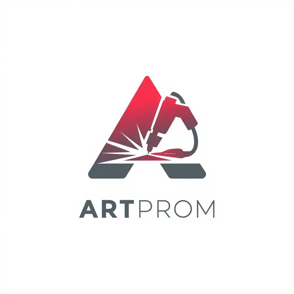 LOGO-Design-For-Artprom-Red-Gradient-Laser-Welding-Steel-Theme