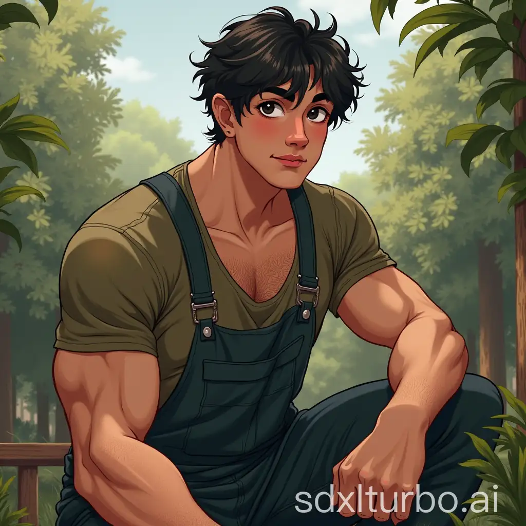 Husky-Teenage-Gardener-with-Dark-Hair-and-Kind-Eyes