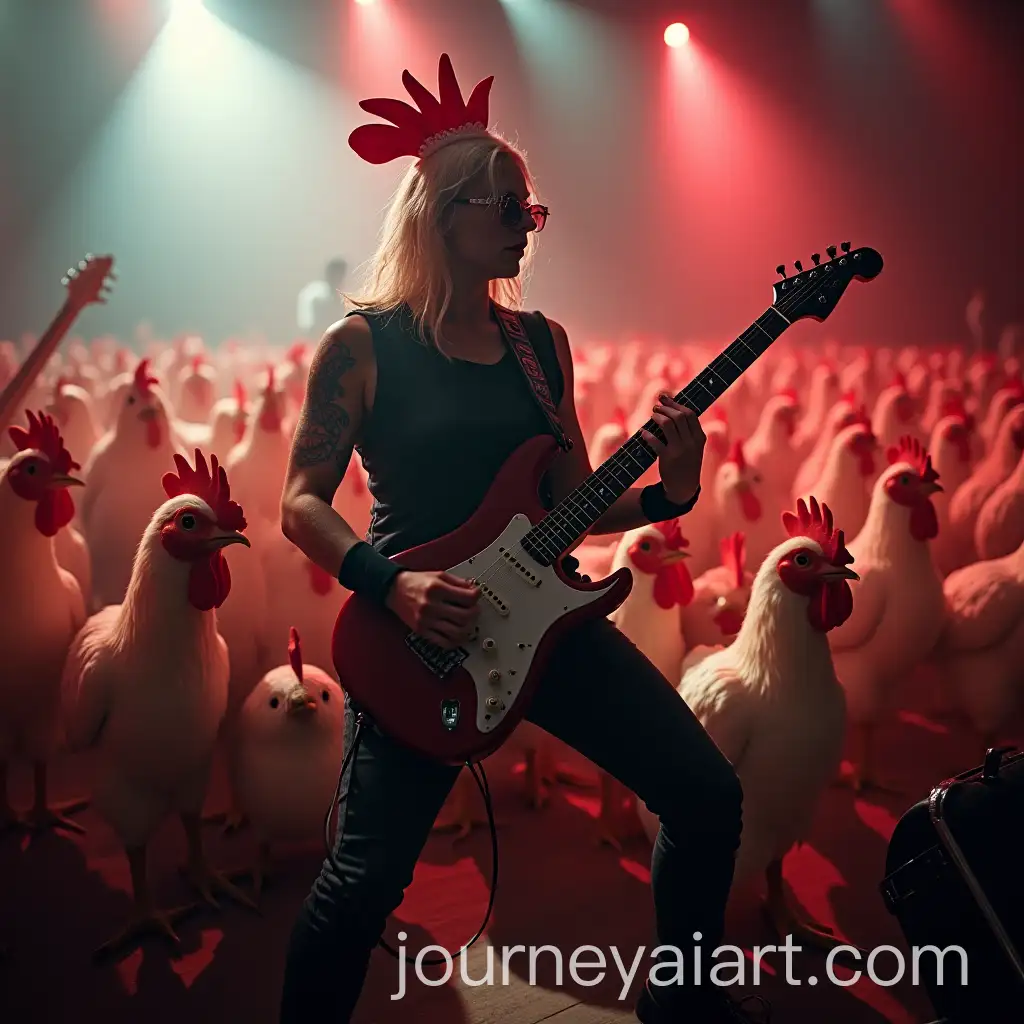Punk-Rock-Concert-with-Enthusiastic-Chicken-Metalheads