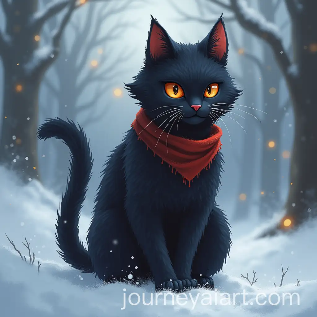 Playful-Cat-Dressed-as-a-Devil-Enjoying-Winter-Wonderland