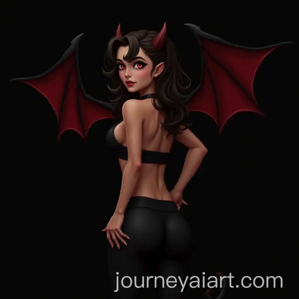 Demon-Woman-in-Profile-with-Red-Bat-Wings-and-Playful-Expression