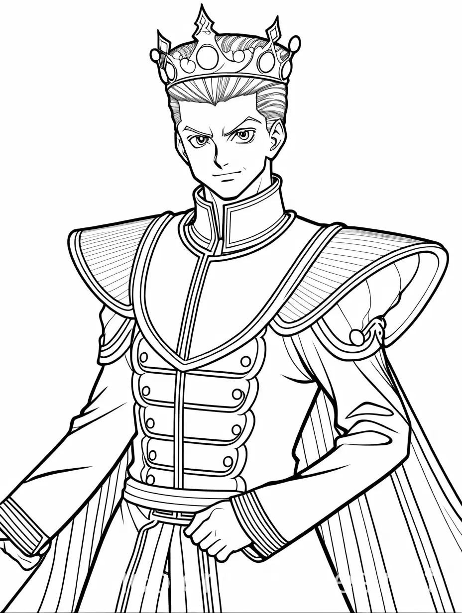 Leorio-Paradinight-as-a-Princess-Black-and-White-Coloring-Page