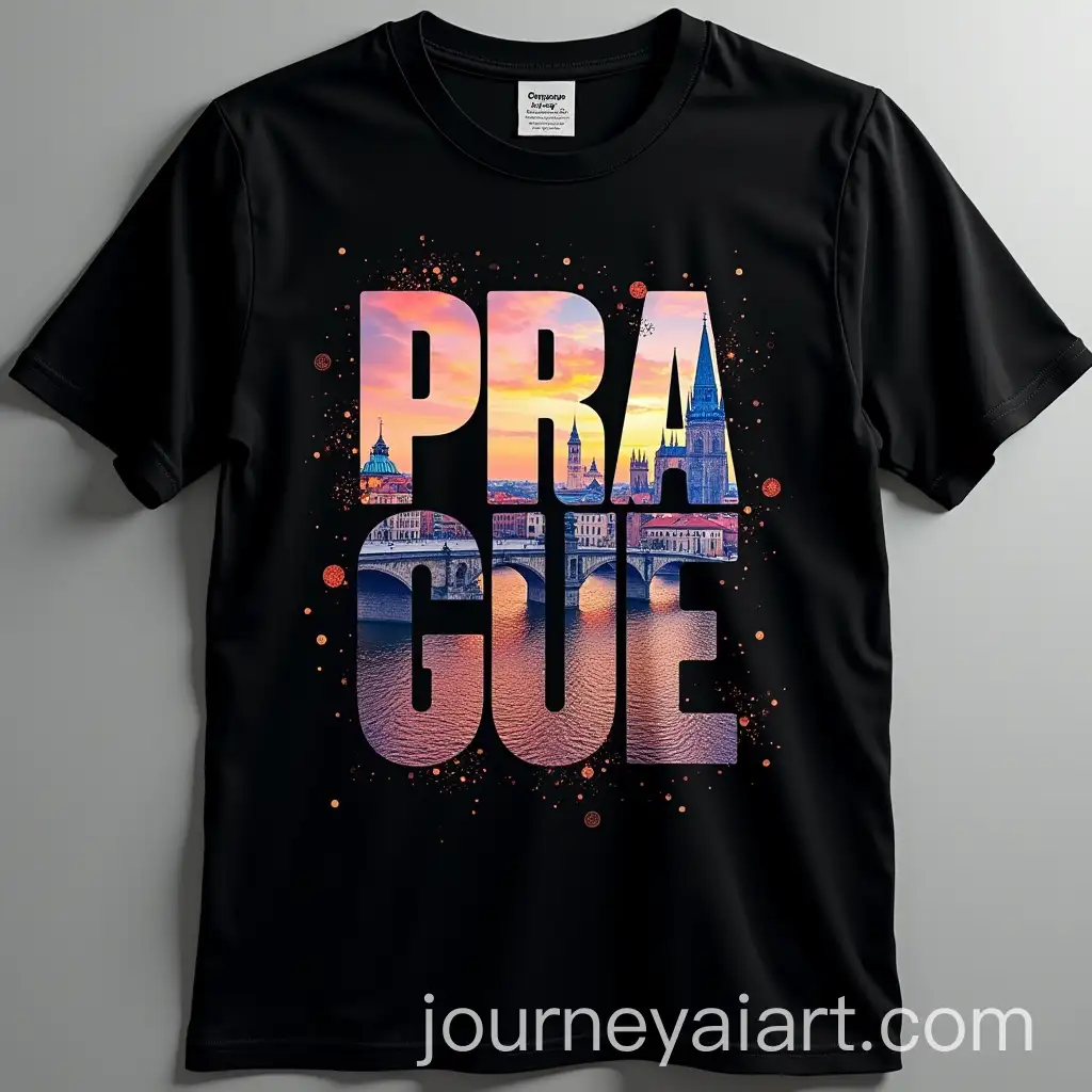 Black-TShirt-Mockup-with-Prague-Attractions-Print-Design