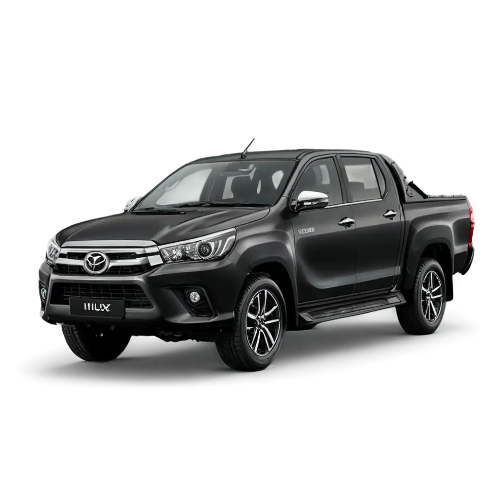 PNG-Image-of-Japanese-Car-Toyota-Hilux-Smart-Cabin-in-New-Shape-Black-Color-Front-Left-Side-View