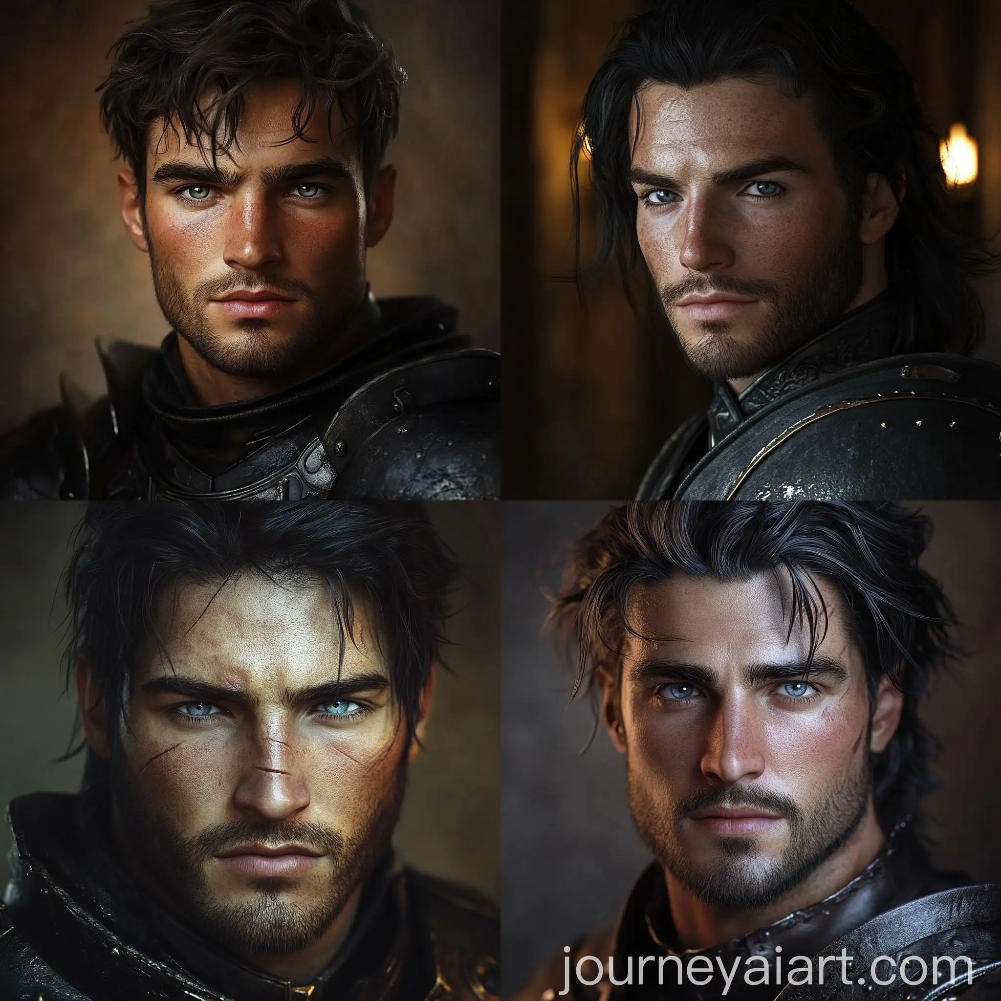 Handsome-30YearOld-Man-in-Dark-Leather-Armor-Portrait