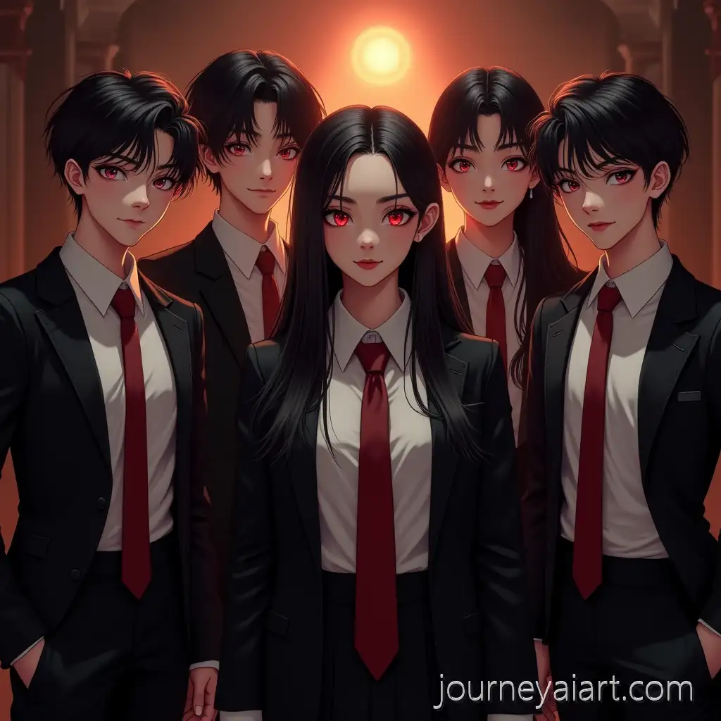 Stylish-Young-Vampires-in-Modern-School-Uniforms-Portrait