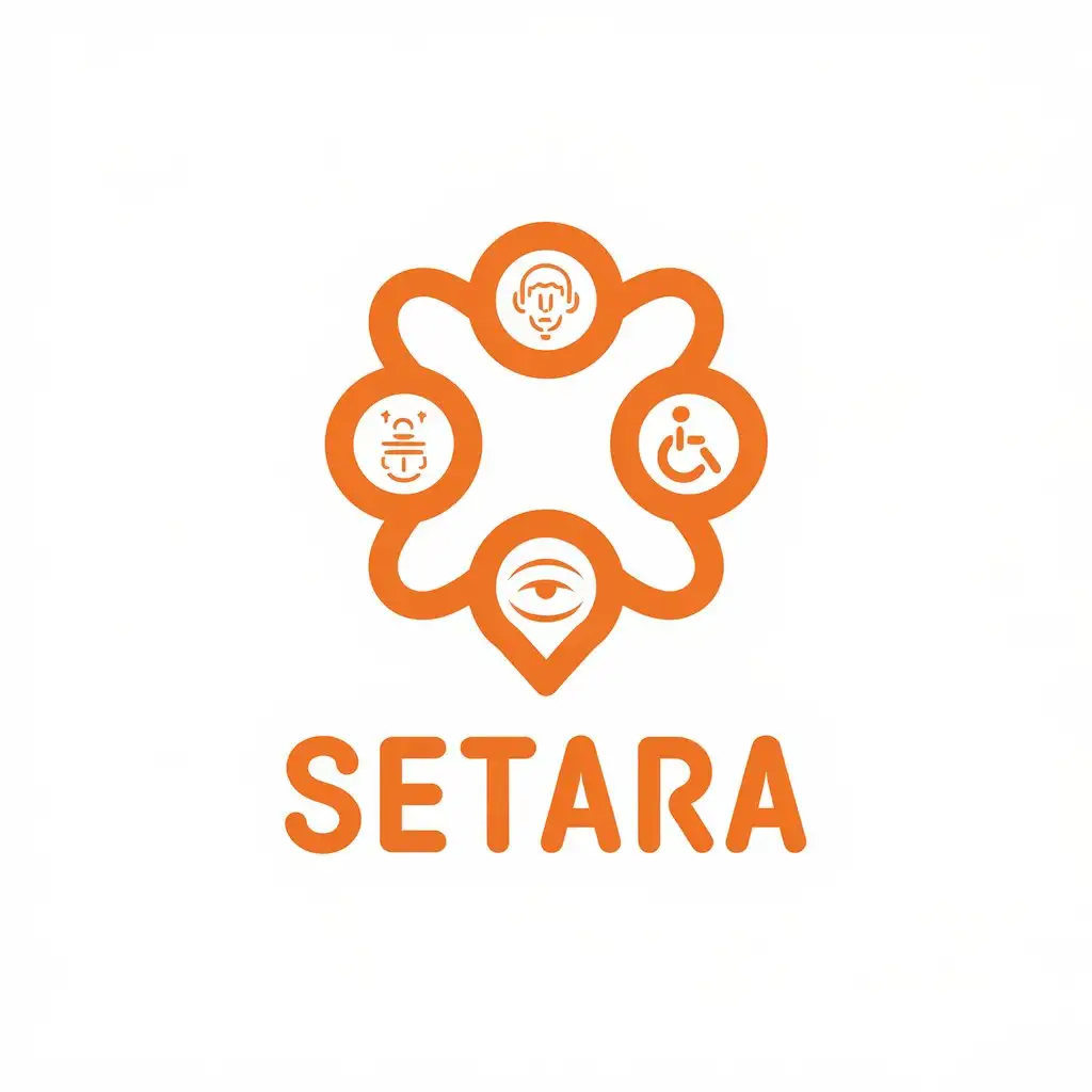 LOGO Design for Setara Inclusion Autism Disabilities and Empowerment with Orange Theme