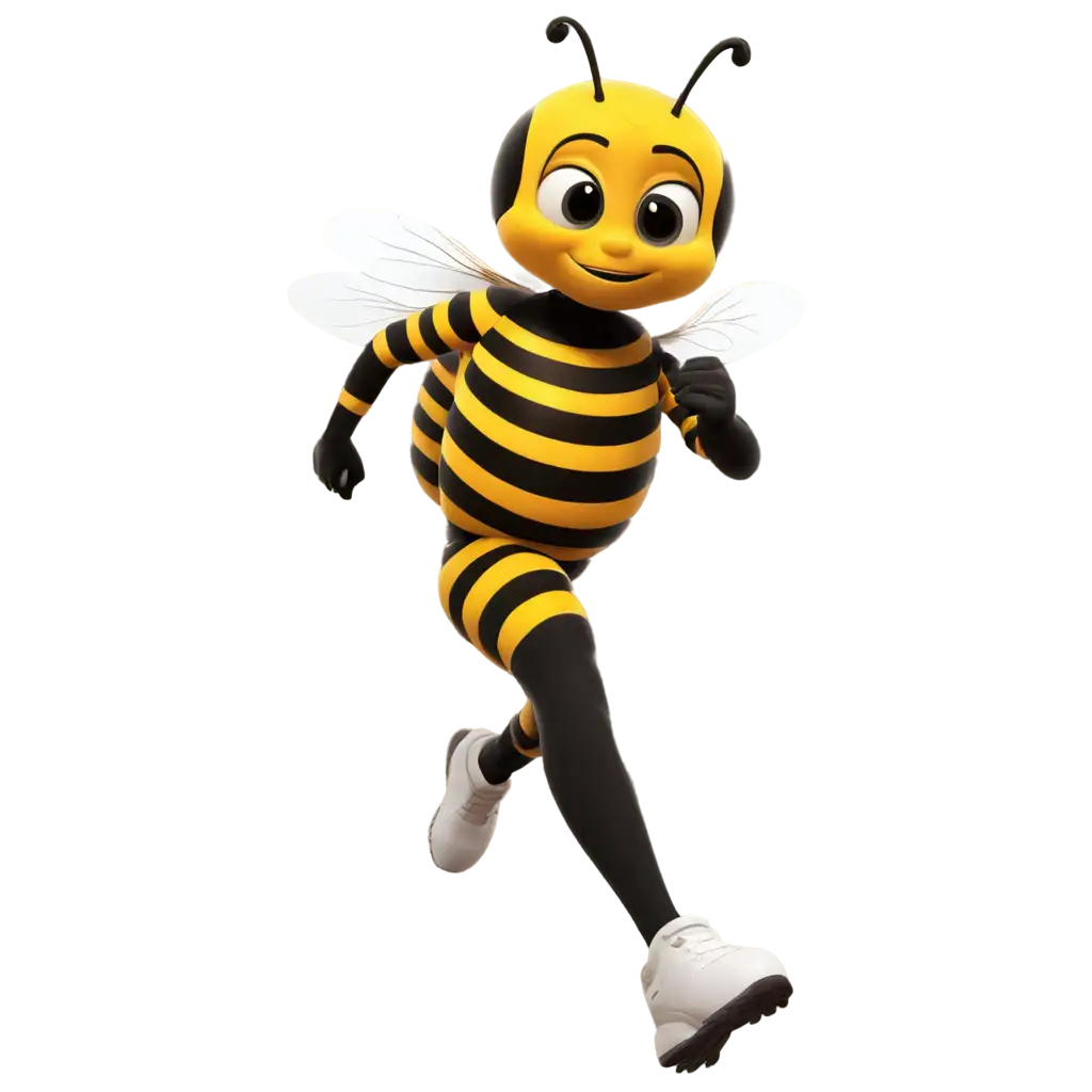 Sporty-Bee-PNG-Image-Vibrant-and-Dynamic-Illustration