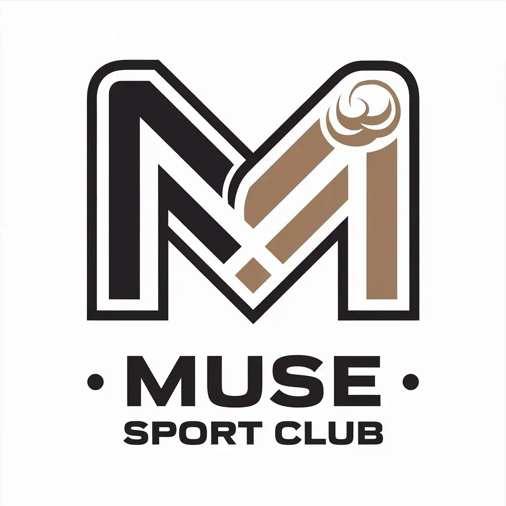 a vector logo design,with the text "Muse - sport club", main symbol:Muse - sport club,Moderate,be used in Sports Fitness industry,clear background