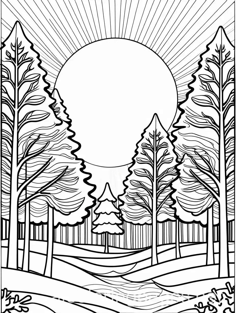 Winter-Trees-Scene-with-Sun-for-Kids-Coloring