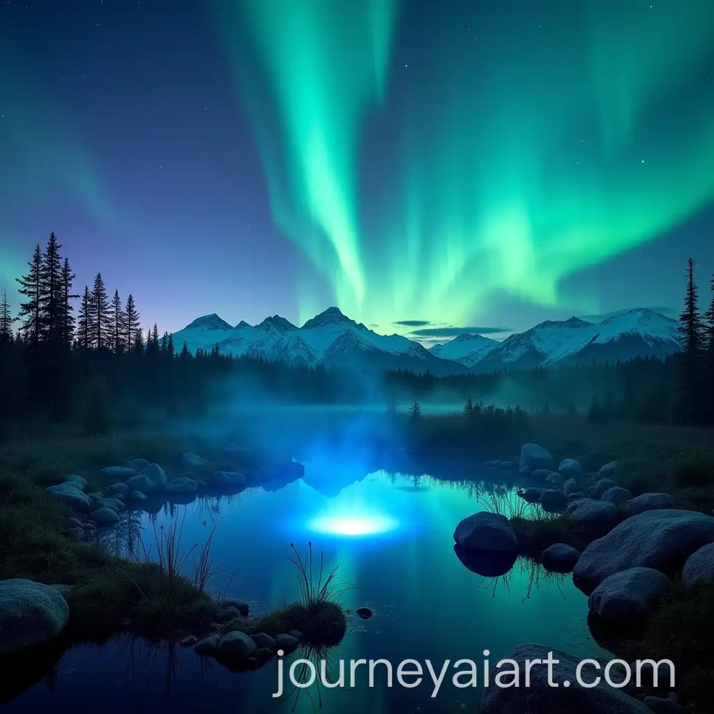 Enchanting-Northern-Lights-Over-a-Magical-Pond