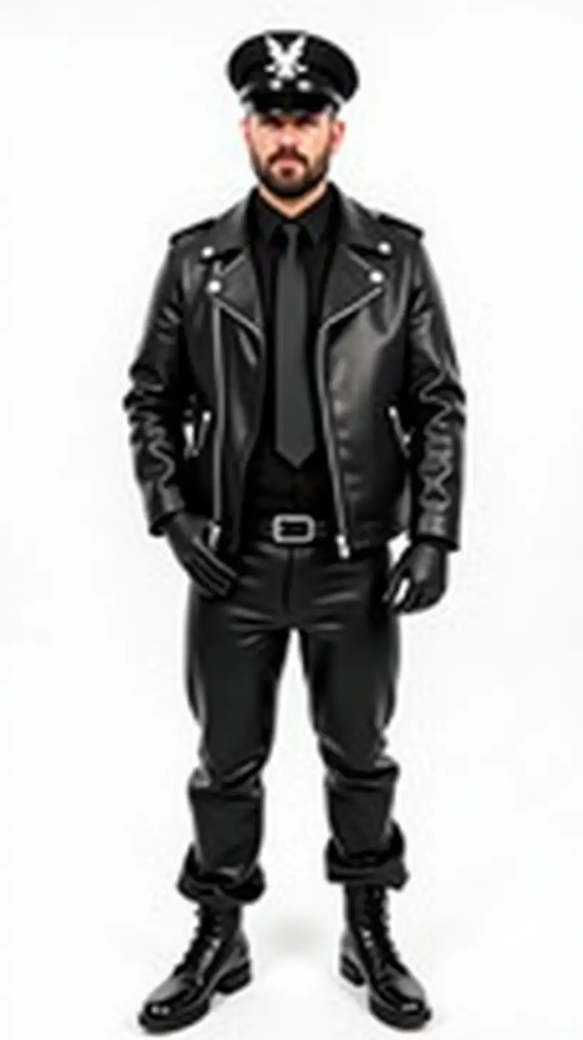 Stylish Gay Leather Man in Full BLUF Gear