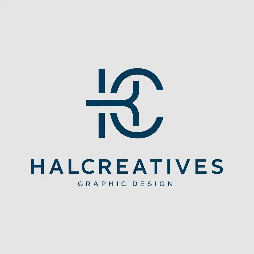 LOGO Design for Halcreatives Blue Color with Modern and Minimalistic Branding Theme