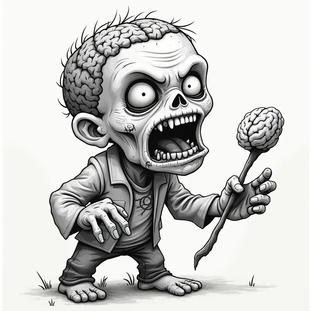 draw a zombie eating some brains