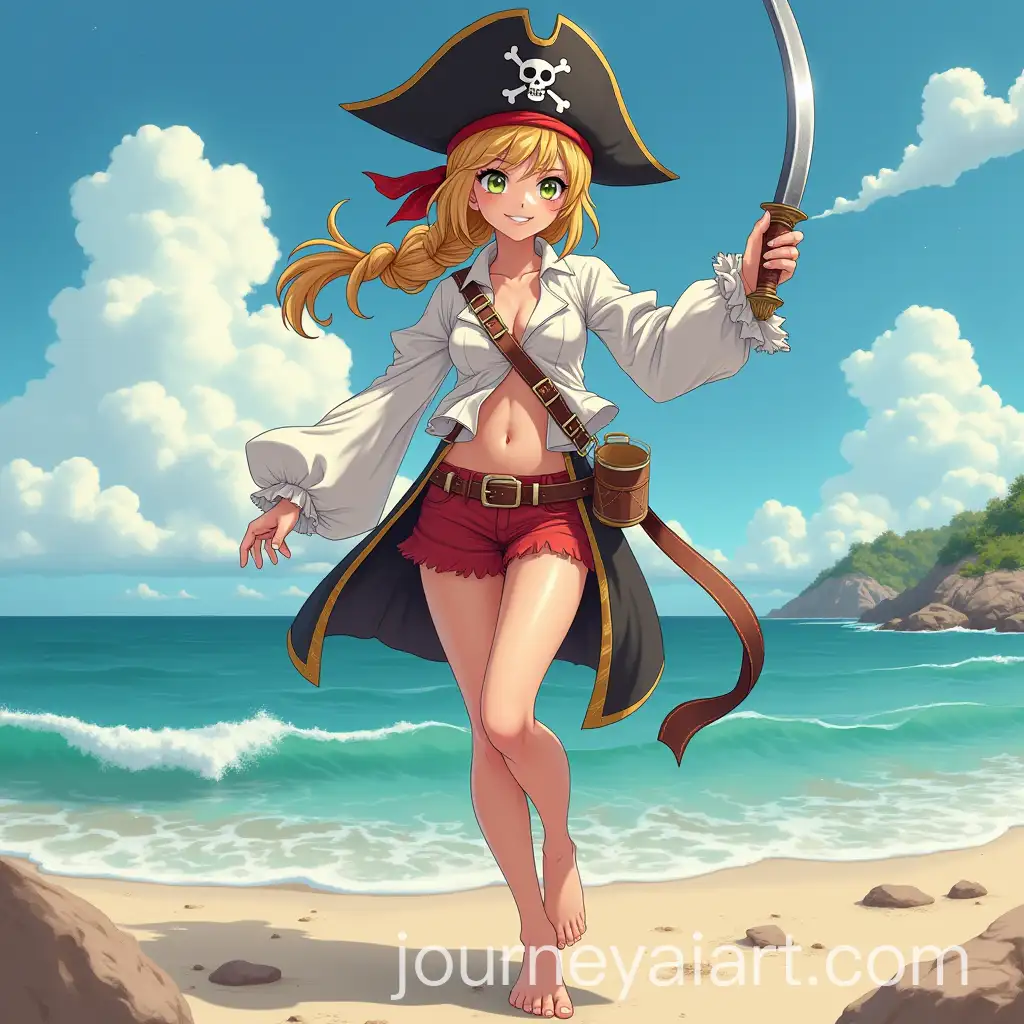 Anime-Style-Barefoot-Girl-Pirate-in-11-Aspect-Ratio