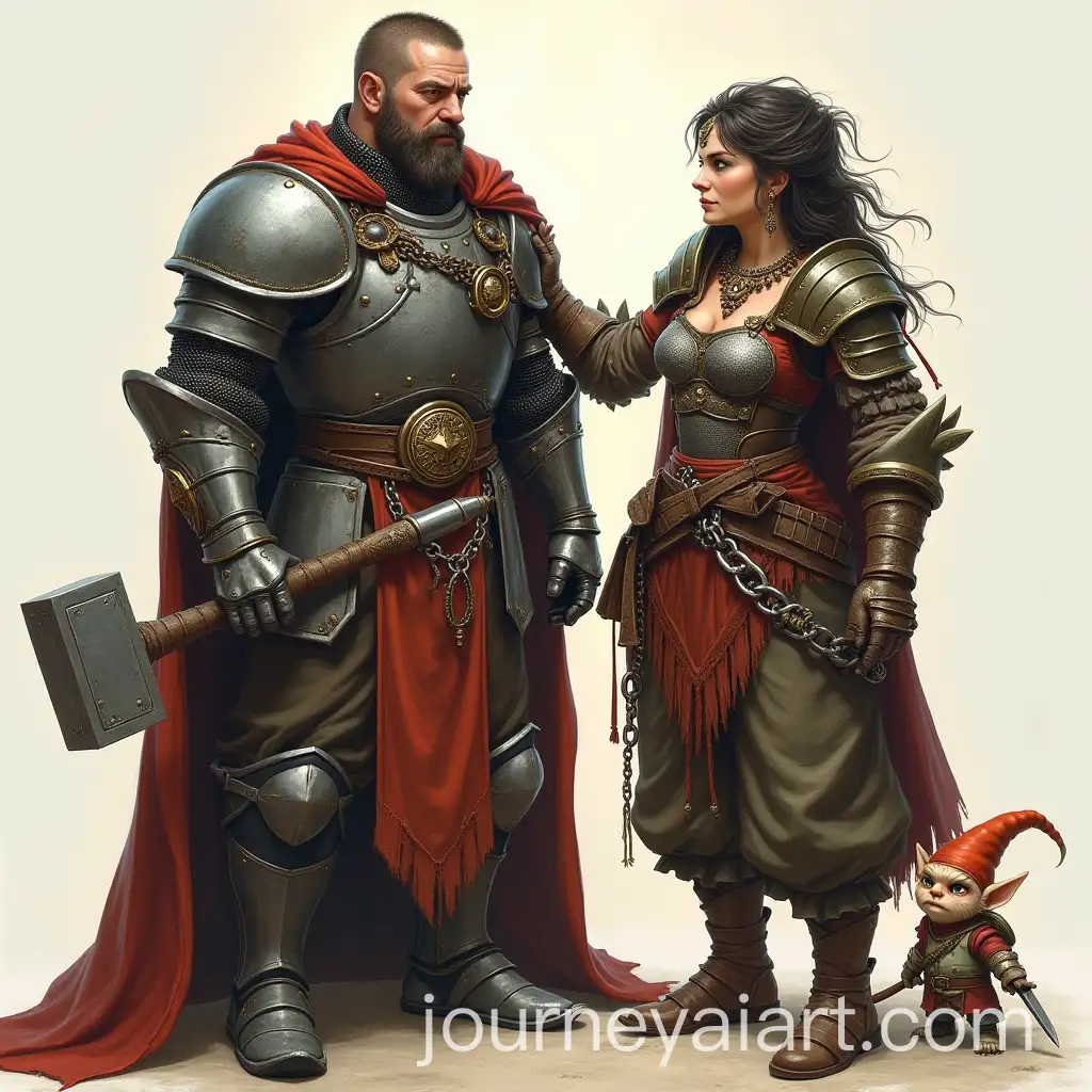 Human-Paladin-in-Chain-Mail-and-Gnome-Warrior-with-Big-Muscles