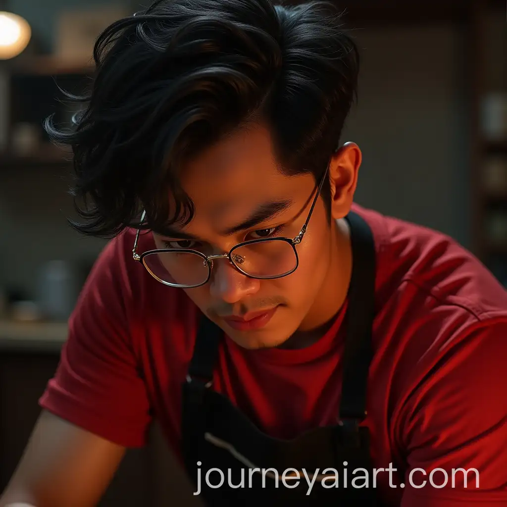 Young-Adult-Male-with-Intense-Eyes-and-Confident-Demeanor-Preparing-Pizza