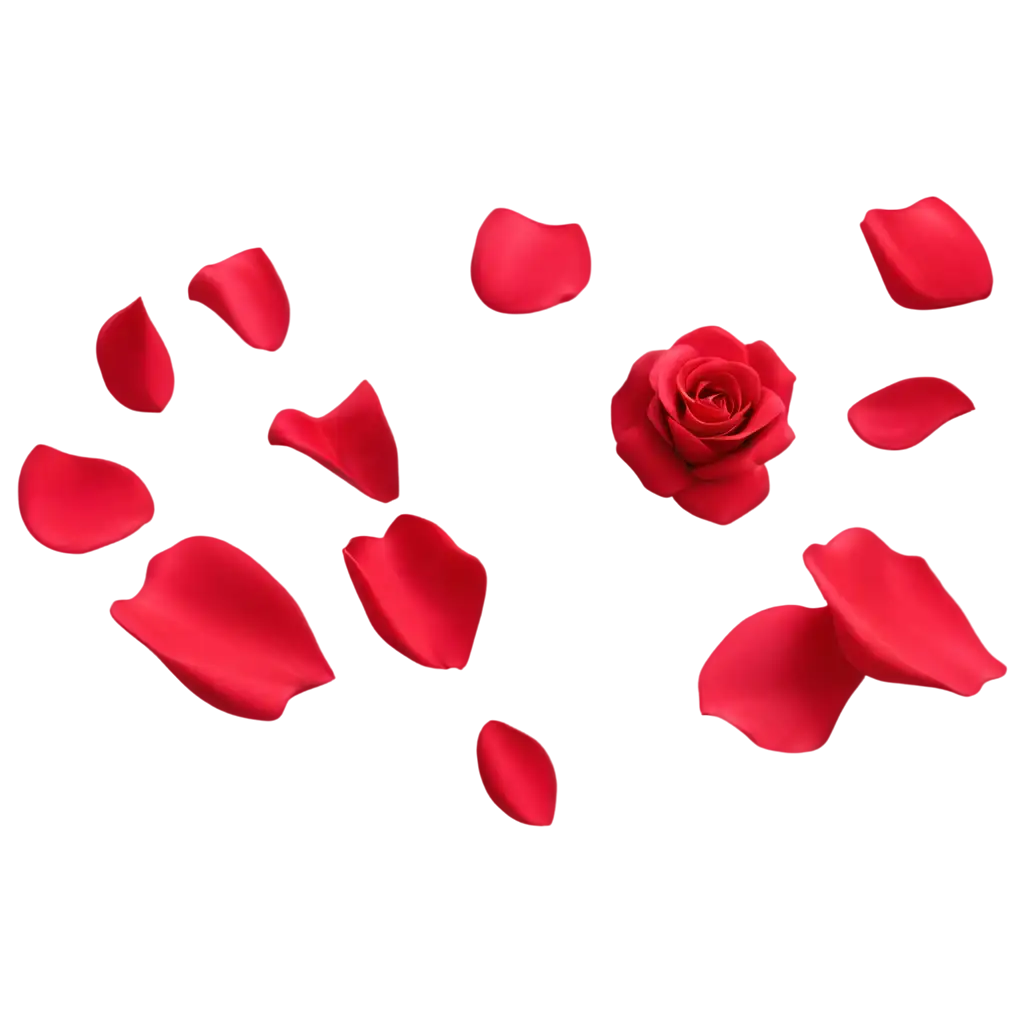 flying rose petals realistic