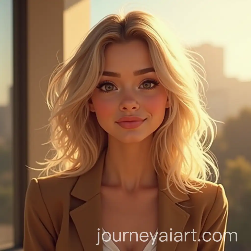 Confident-Woman-inAI-Art-Prompt-Expansion-Blazer-with-Tousled-Hair-and-Flirty-Expression