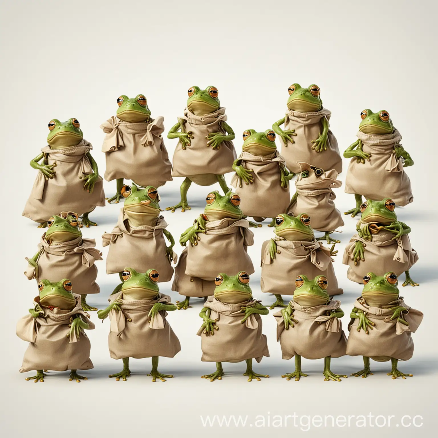 Cartoon-Frogs-Carrying-Bags-on-White-Background